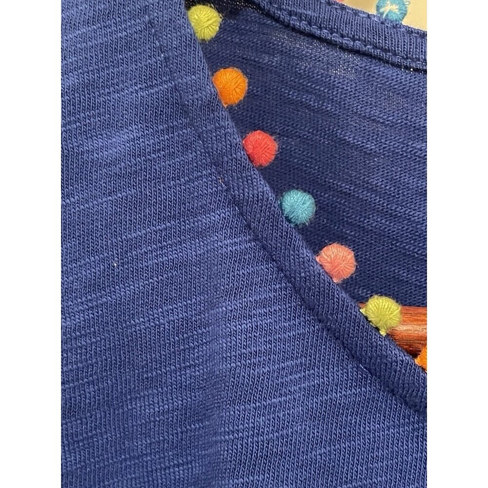 NWOT  Boden Ali Pom Sleeve Dress Knee Length Women’s Sz US 12L Blue Short Sleeve - Picture 4 of 15